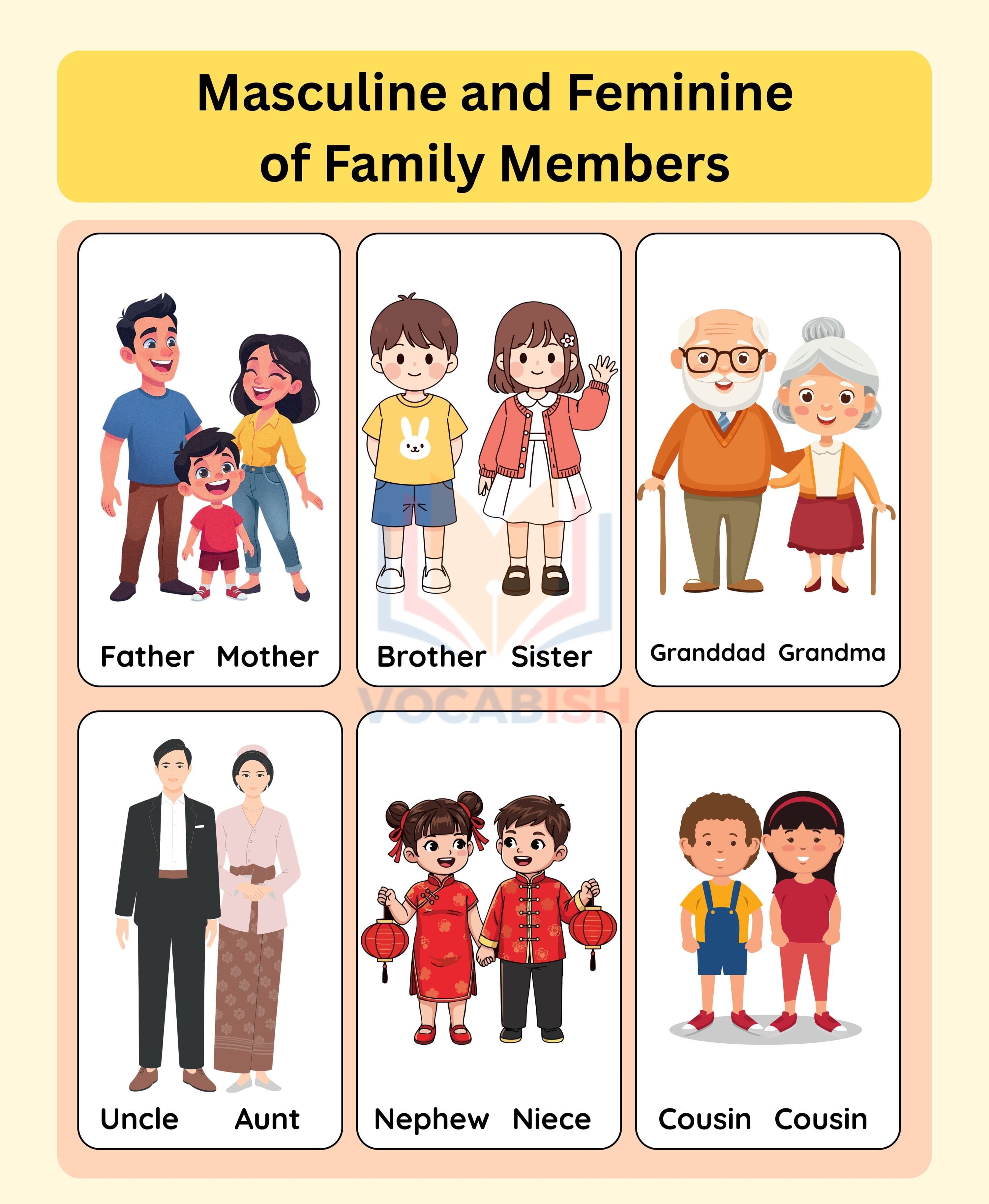 Masculine and Feminine of Family Members