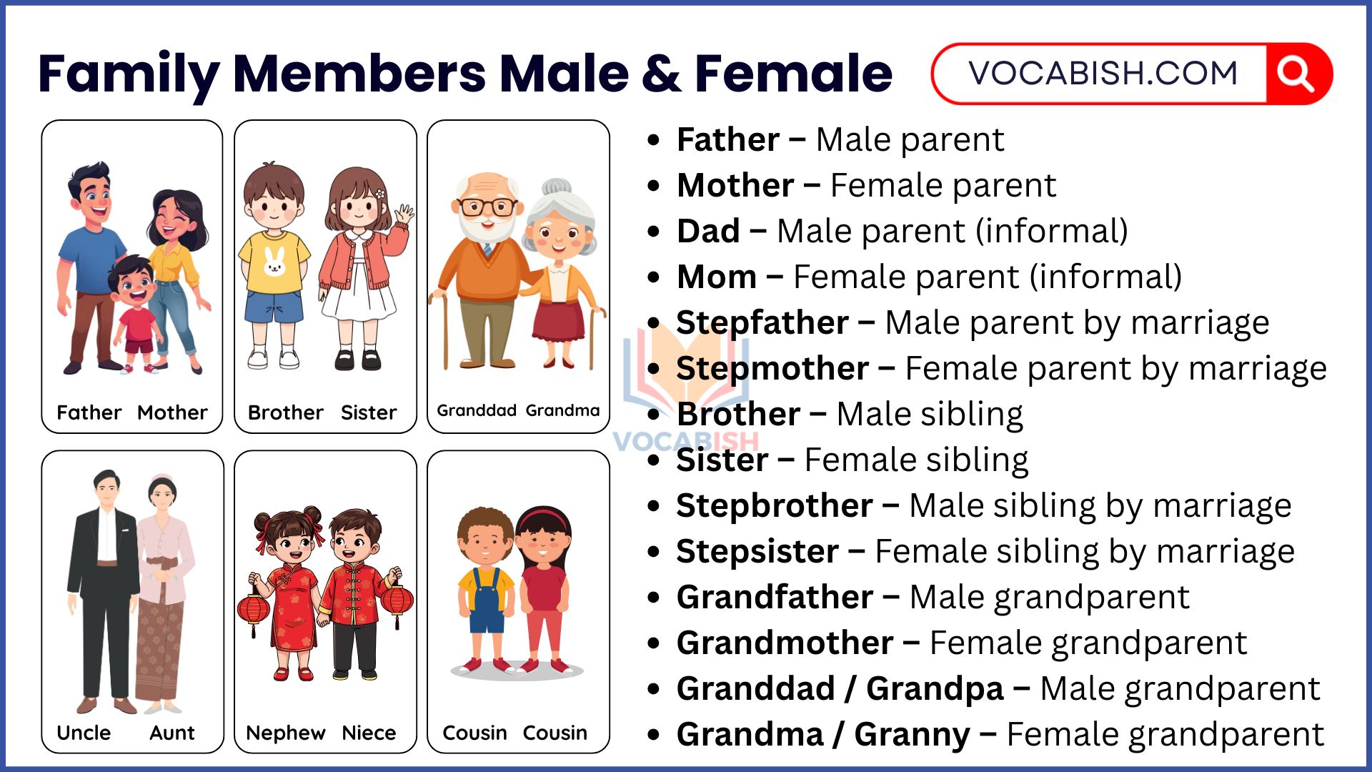 Masculine and Feminine of Family Members in English