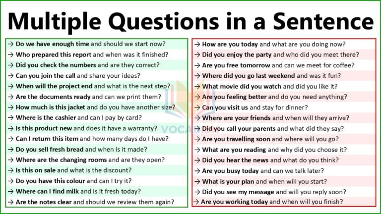 Multiple Questions in a Sentence