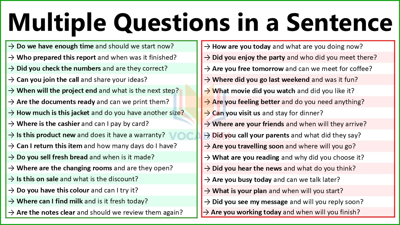 Multiple Questions in a Sentence