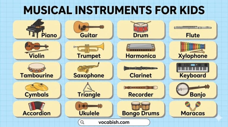 Musical Instruments for Kids with Pictures