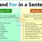 Of and For in a Sentence
