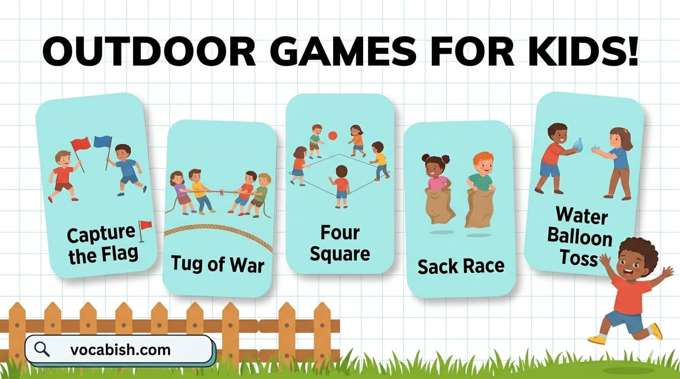 Outdoor Games for Kids in English with Their Pictures