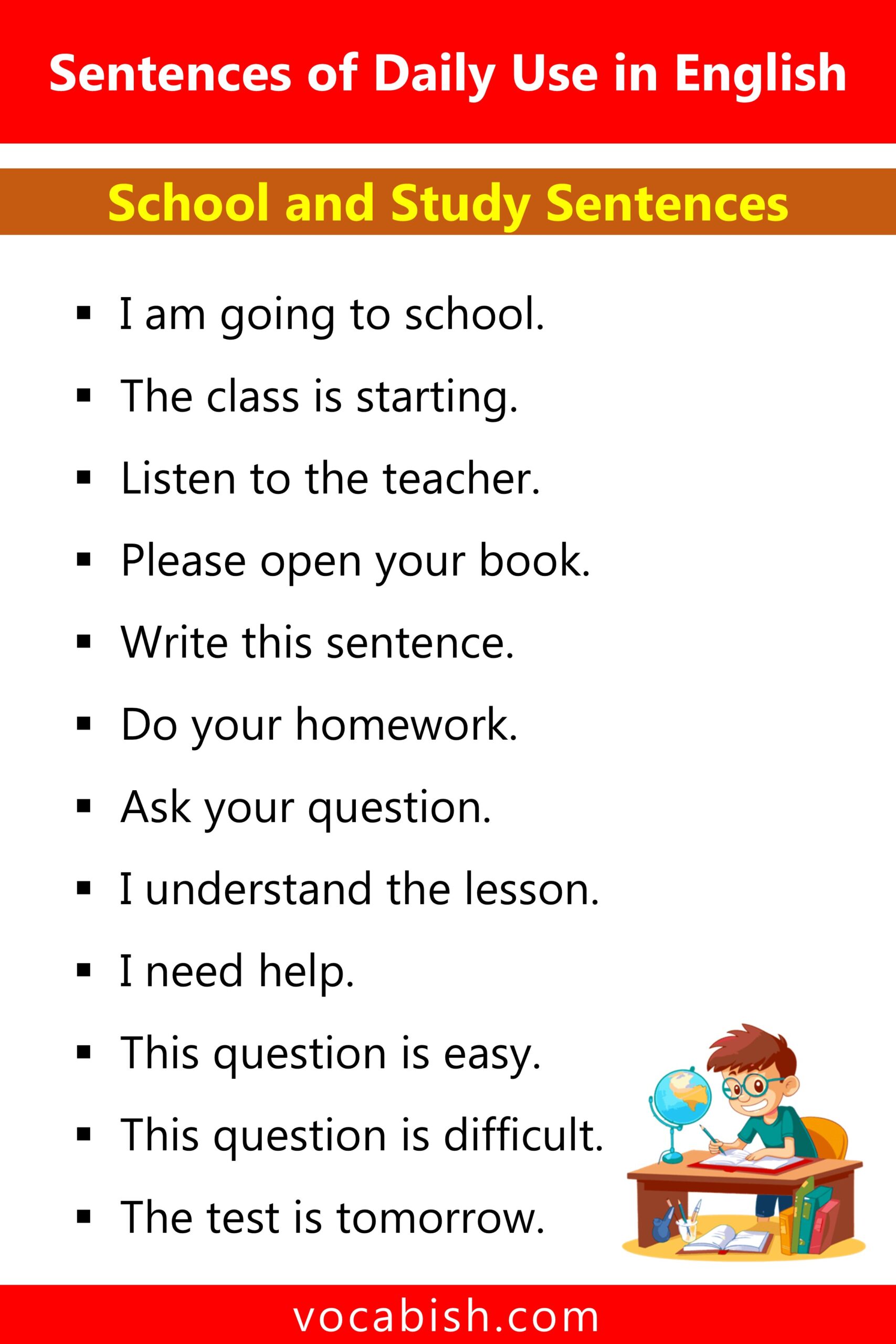 School and Study Sentences