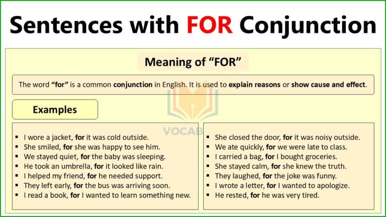Sentences with For