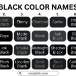Black Colors Names and Shades
