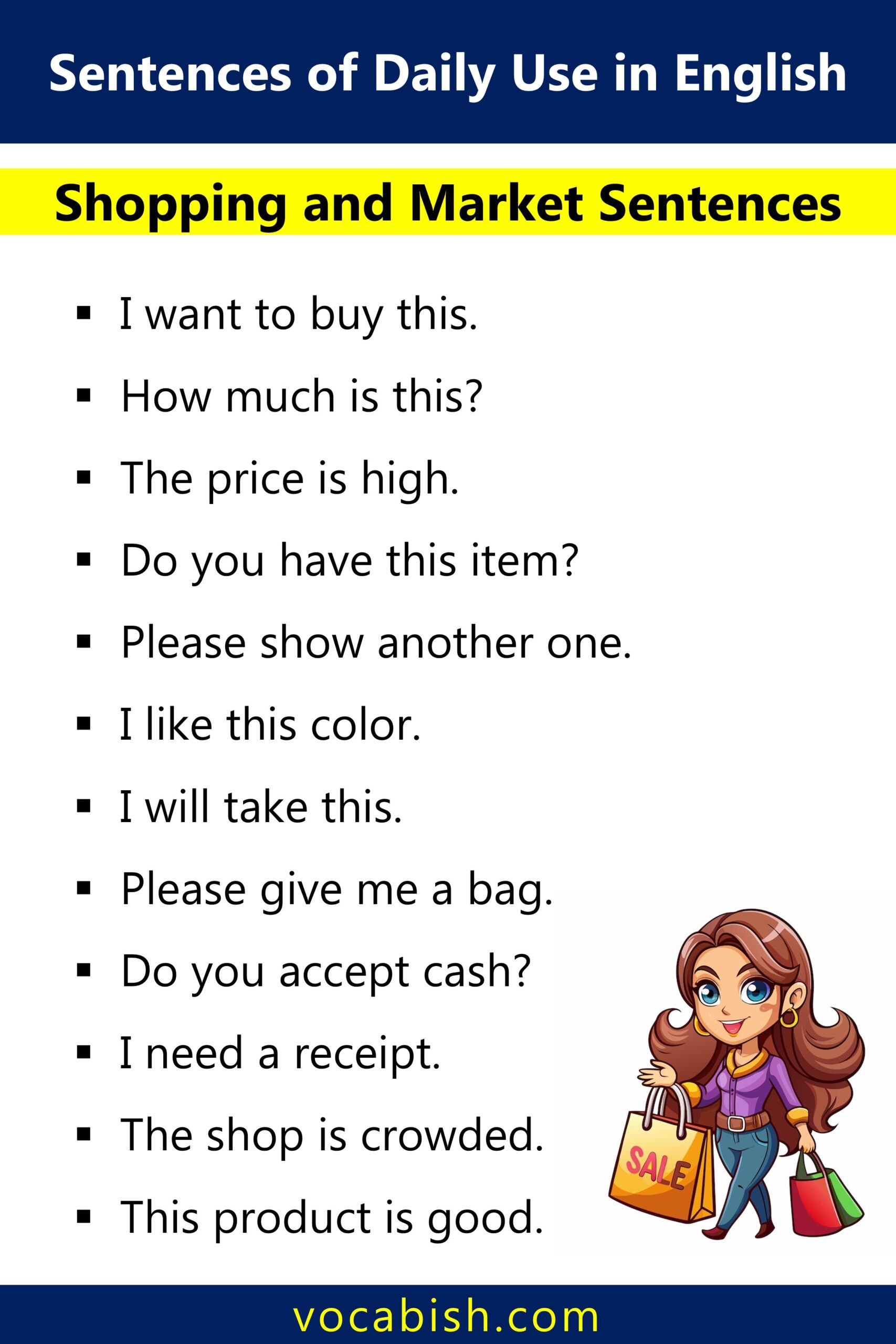 Shopping and Market Sentences