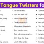 Short Tongue Twisters for Kids PDF