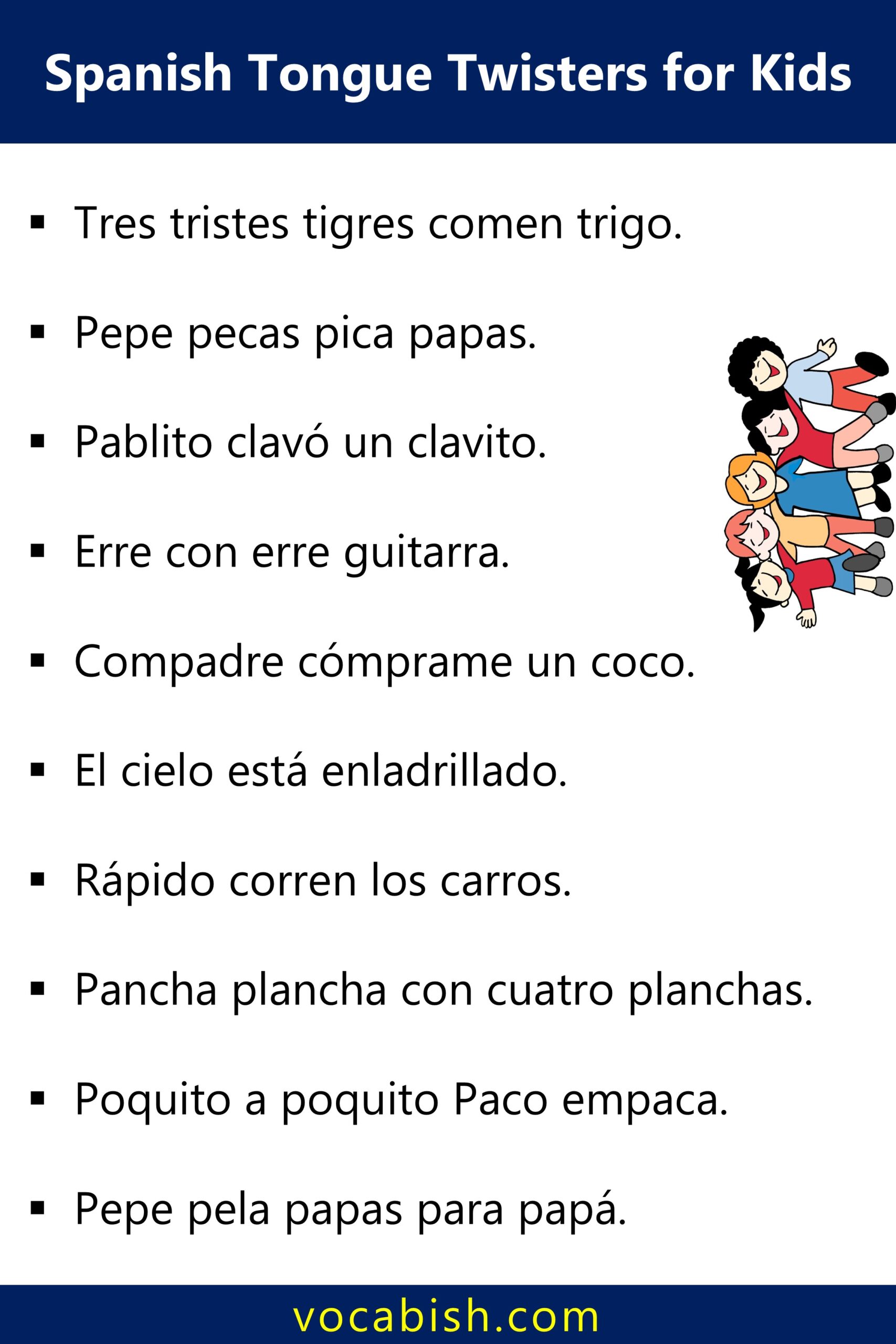 Spanish Tongue Twisters for Kids