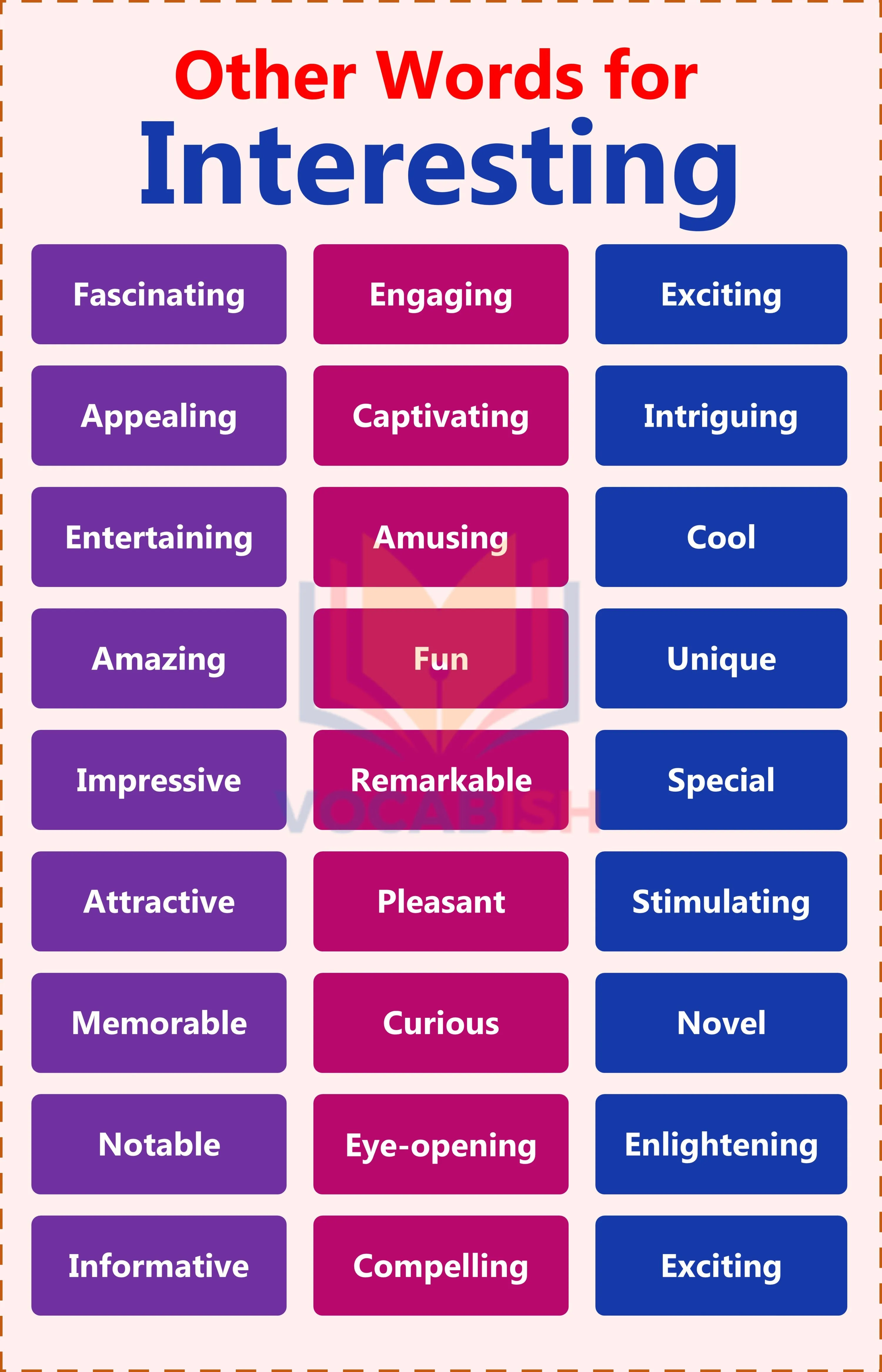 Synonyms for Interesting in English with Meanings