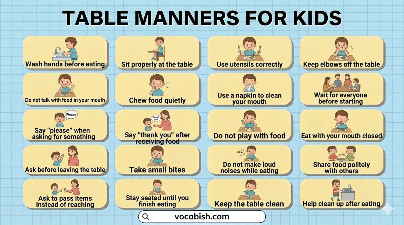 Table Manners for Kids: Learn Good Eating Habits