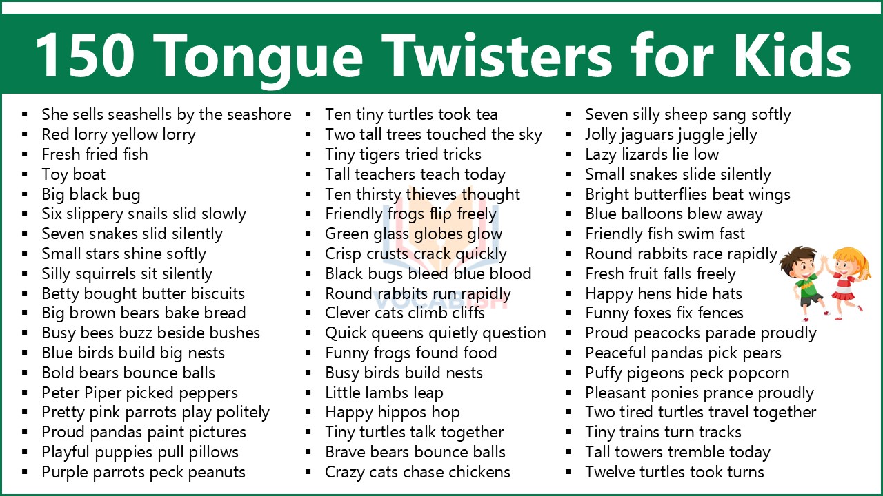 Tongue Twisters for Kids in English PDF