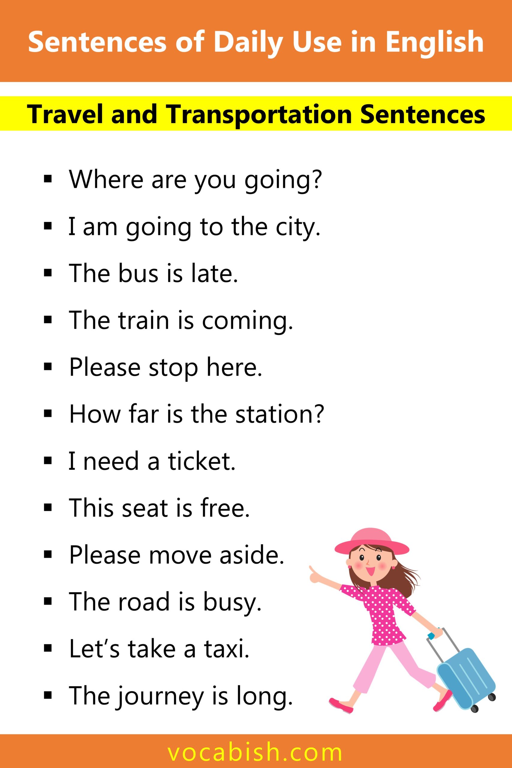 Travel and Transportation Sentences