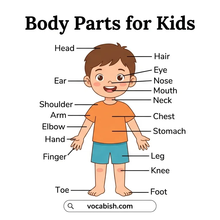 Body Parts for Kids in English with Definitions
