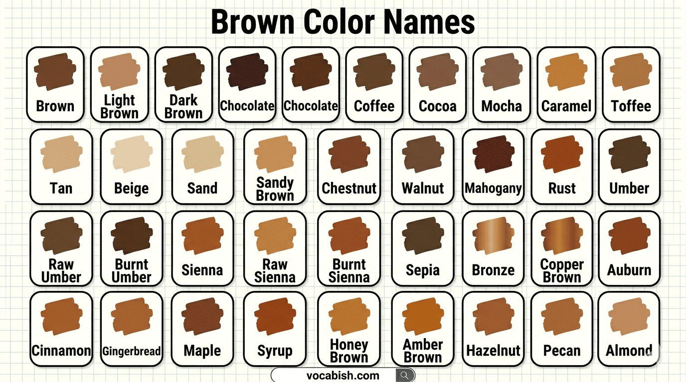 Brown Color Names in English with Pictures