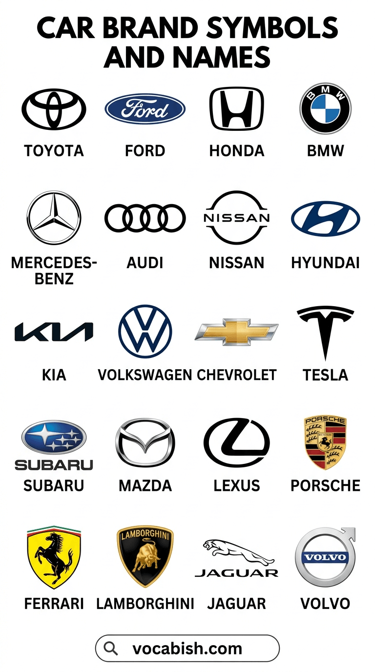 Car Brand Symbols and Names with Pictures