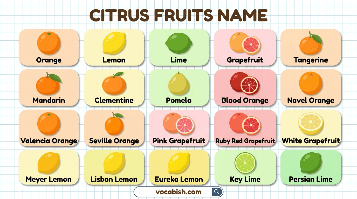 Citrus Fruits Name in English with Their Pictures