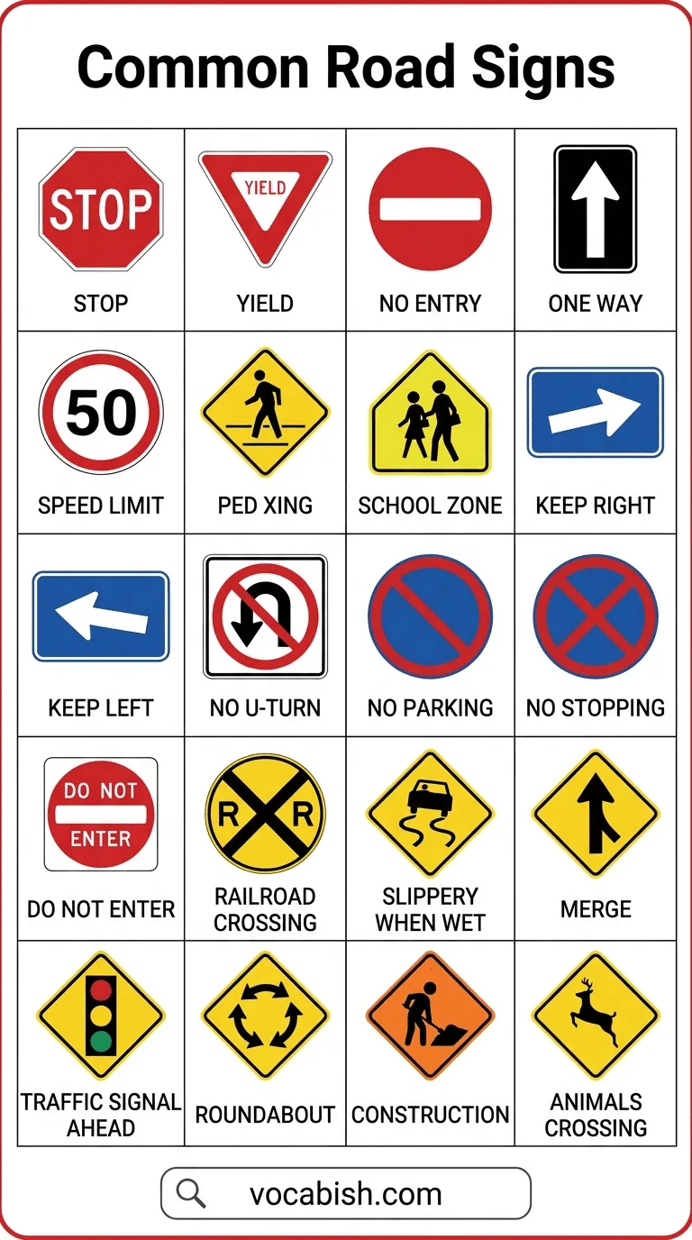 Common Road Signs with Meanings
