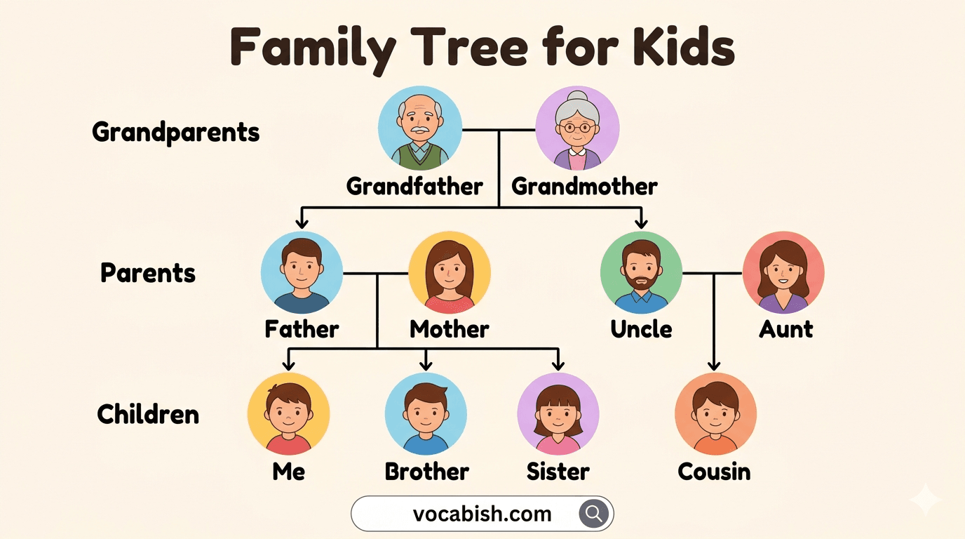 Family Tree for Kids with Worksheet and PDF