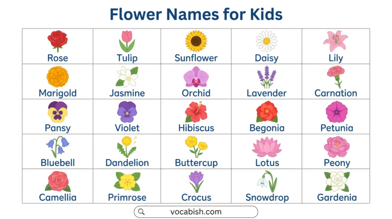 Names of Flowers with Pictures for Kids