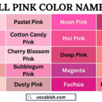 Pink Color Names in English with Shades