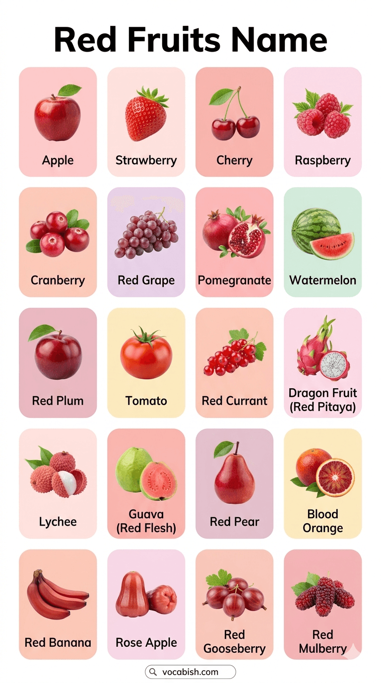 Red Fruits with Names and Pictures
