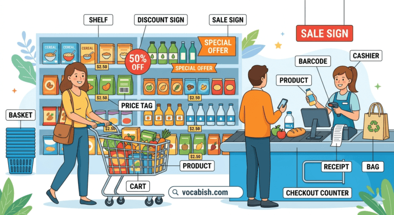 Shopping Vocabulary with Meanings and Pictures