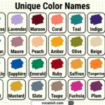 Unique Color Names with Pictures