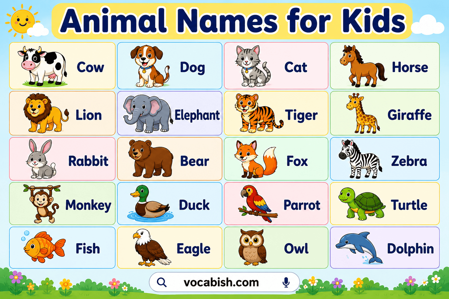 Animal Names for Kids in English
