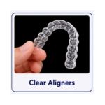 Clear aligner tray used as invisible braces for straightening teeth