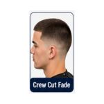 Crew cut fade haircut with short top hair and clean faded sides for a simple style.