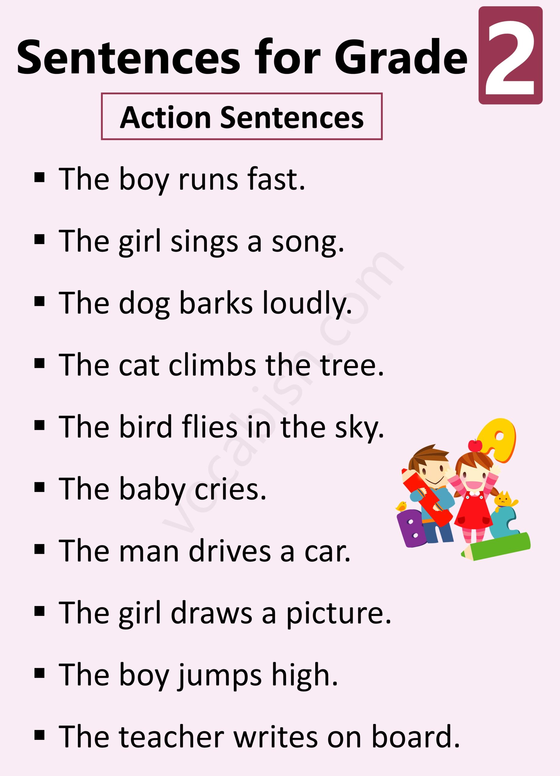 Daily Action Sentences for Grade 2