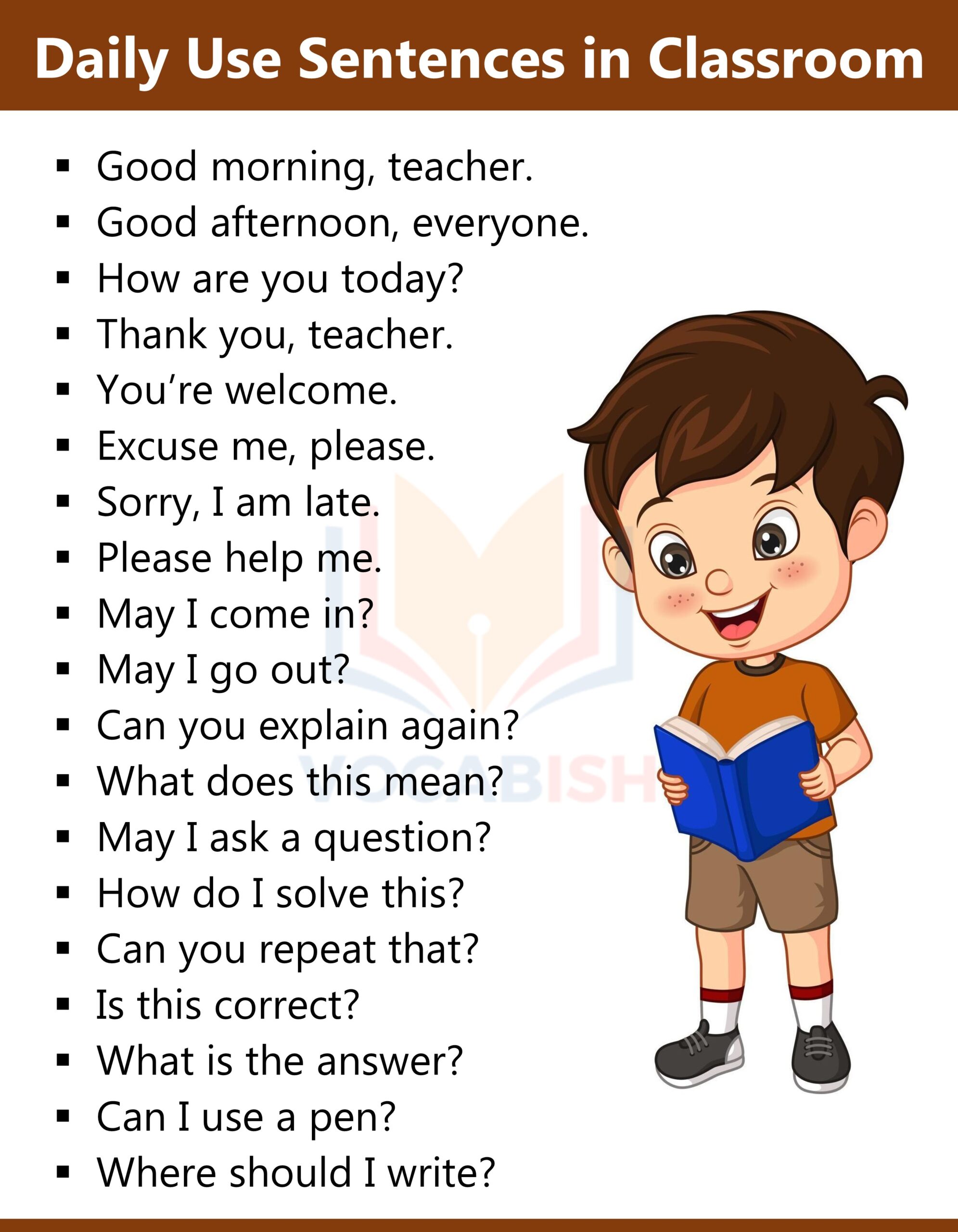Daily Use Sentences in Classroom