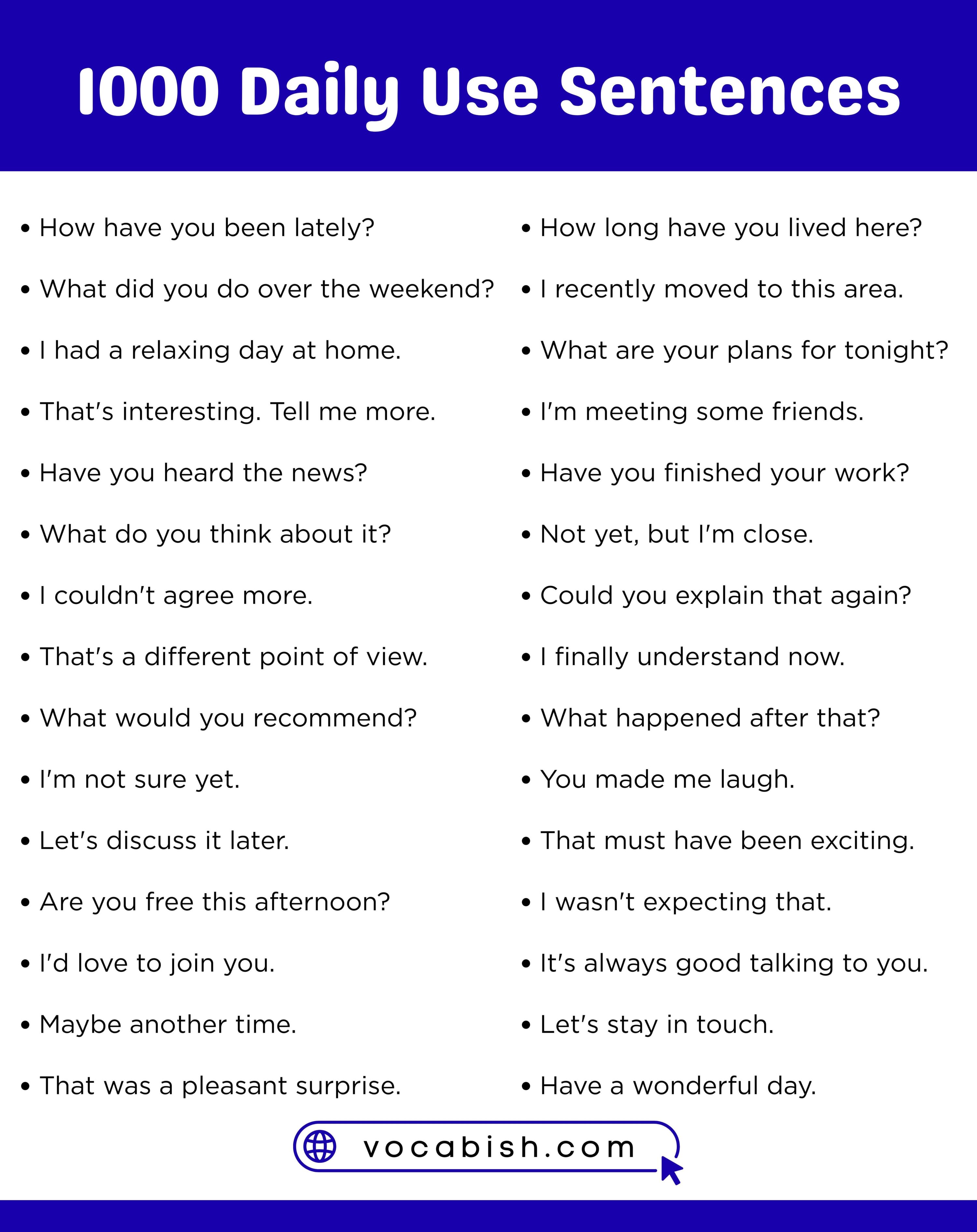 English Sentences for Practice