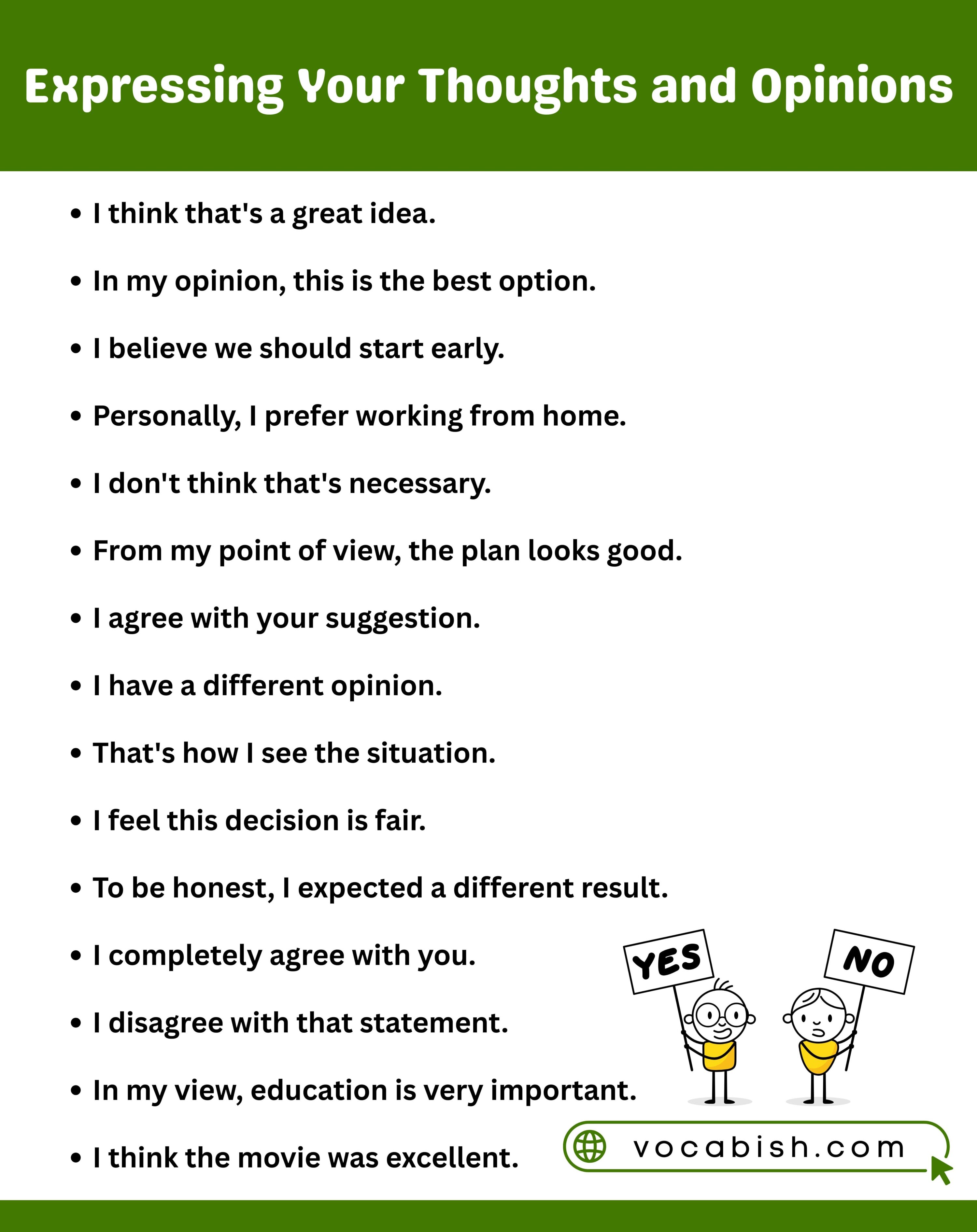Expressing Your Thoughts and Opinions