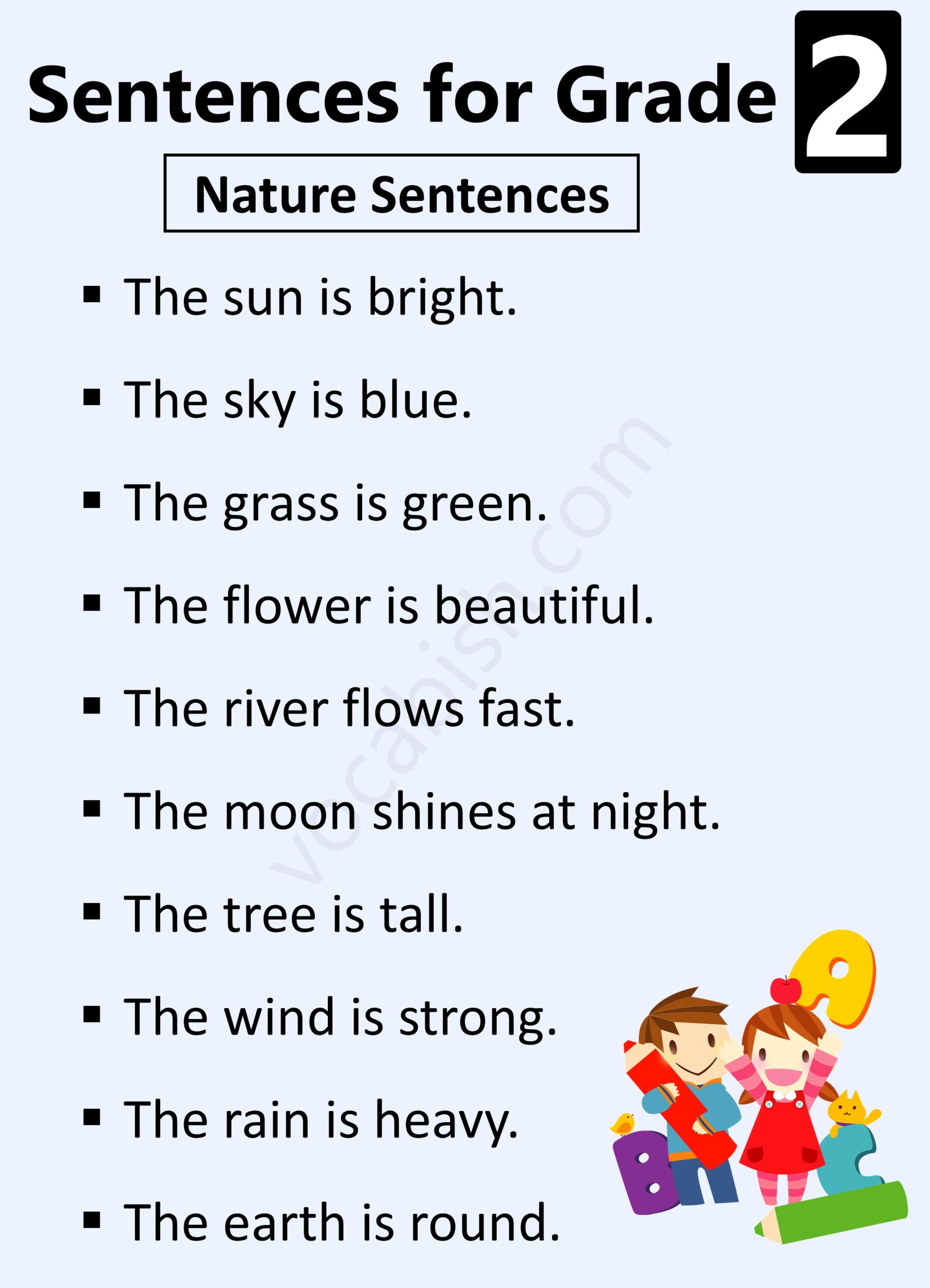 Nature Sentences for Second Grade Kids
