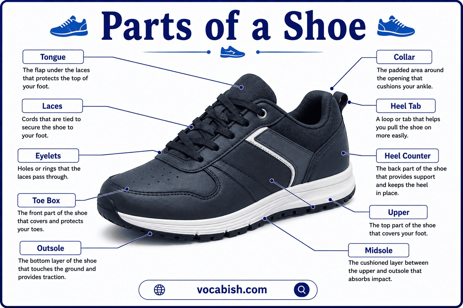 Parts of a Shoe with Their Functions