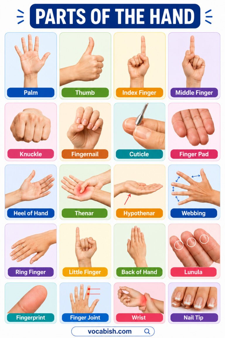 Fore Hand Names Parts of the Hand: Names, Uses, and Diagram