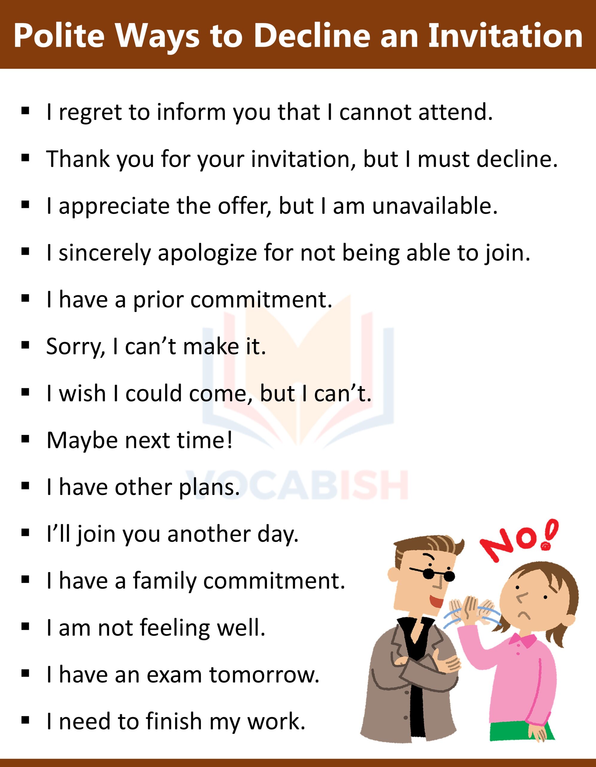 Polite Ways to Decline an Invitation