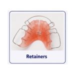 Dental retainer used after braces treatment to keep teeth straight