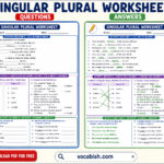 Singular Plural Worksheet PDF