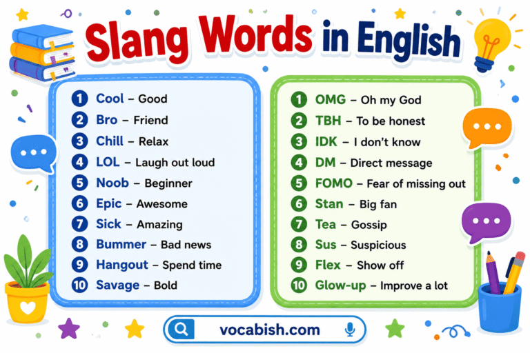 150+ Slang Words in English with Meanings and Examples