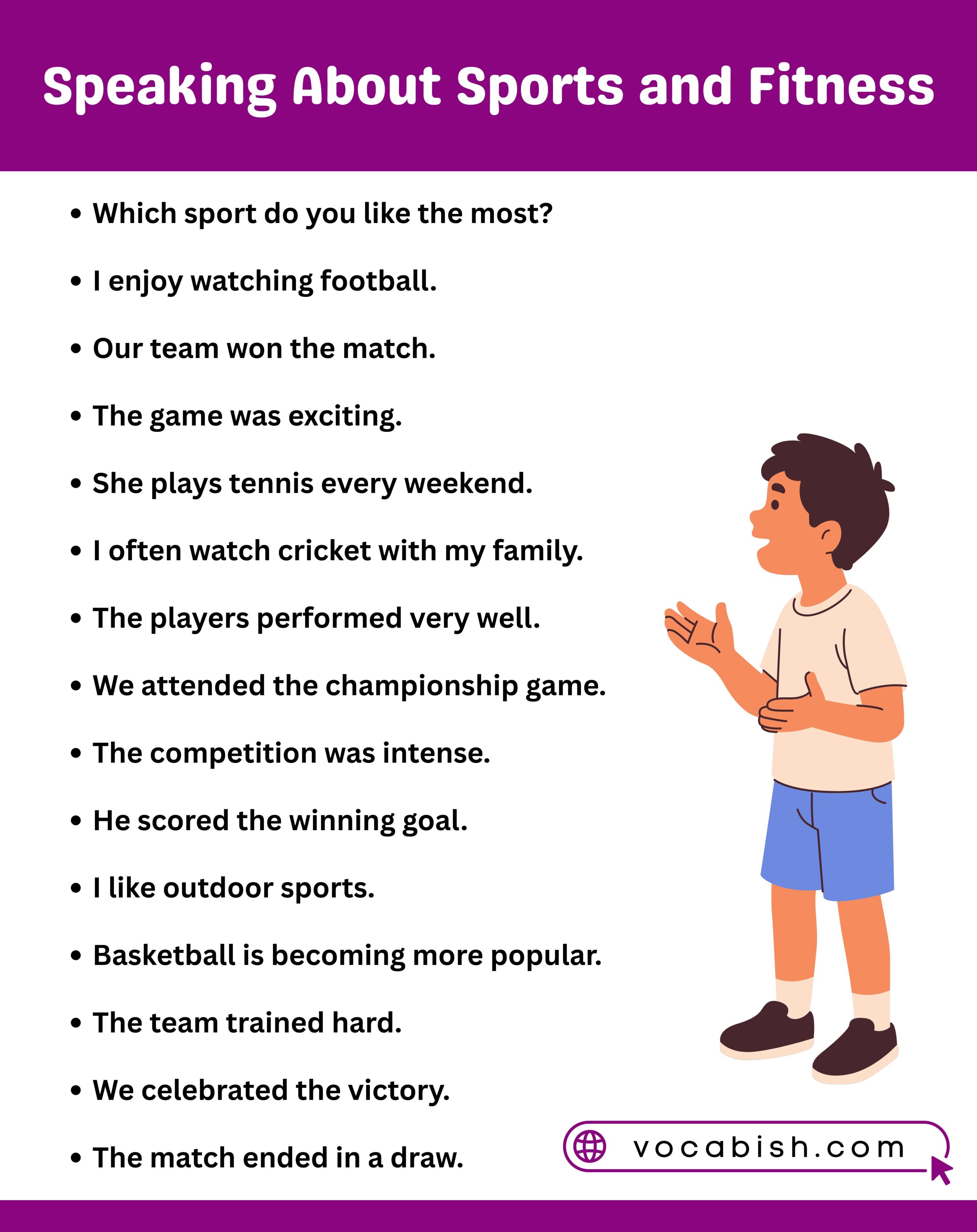 Speaking About Sports and Fitness