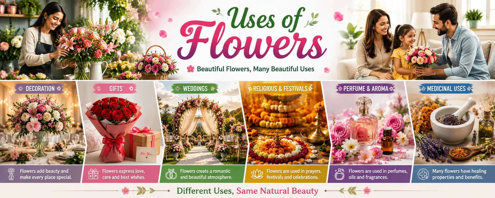 Types of Flowers and Their Uses