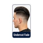 Undercut fade hairstyle with disconnected long top hair and sharply faded sides.