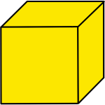 A cube is a 3D shape with 6 equal square faces.