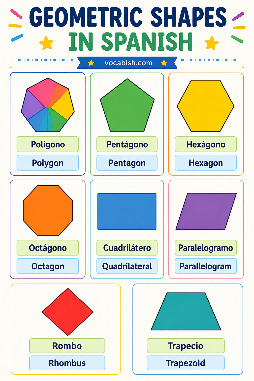 Geometric Shapes in Spanish with PDF