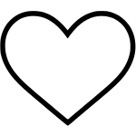 A heart is a curved shape used to show love and care.