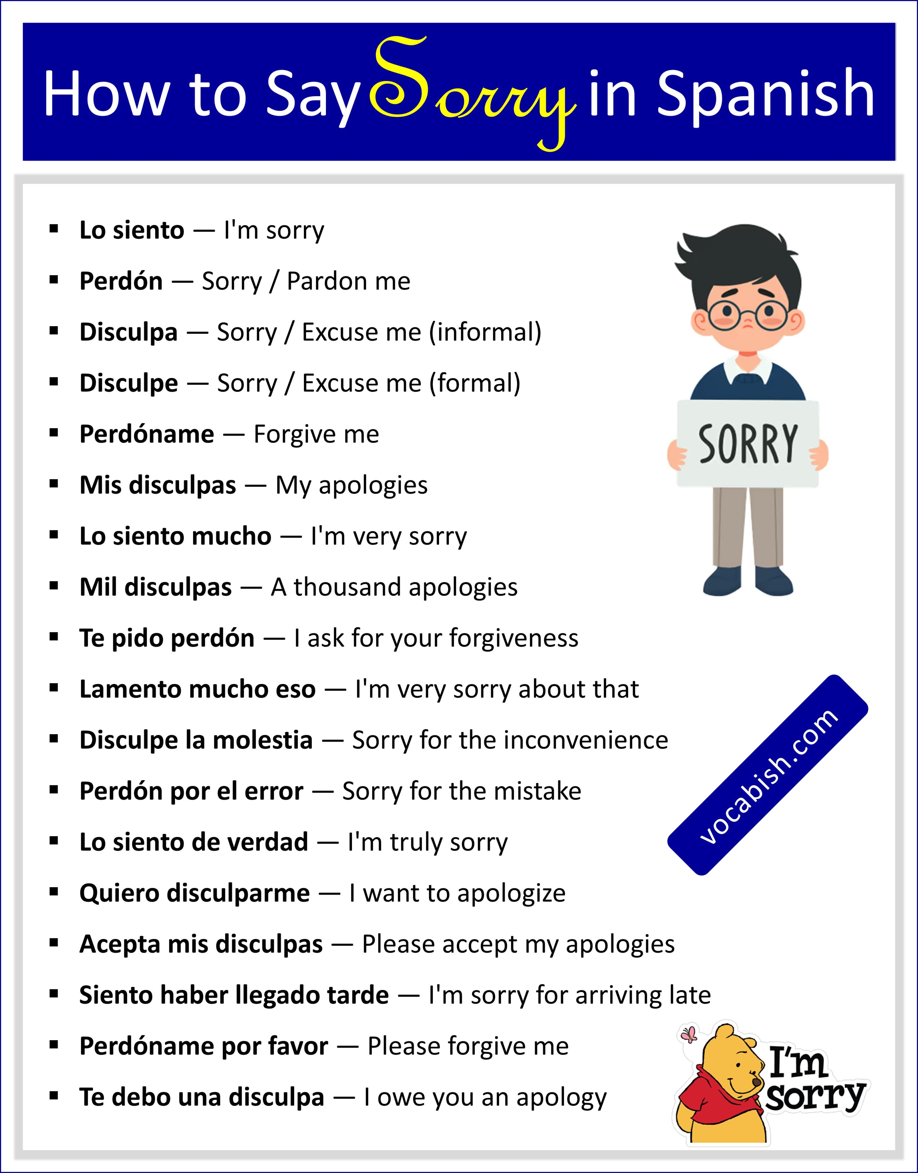 How to Say Sorry in Spanish with PDF