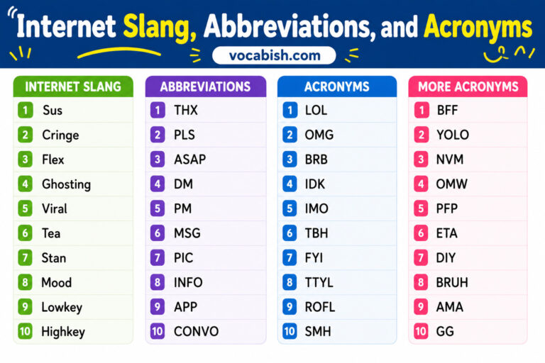 Internet Slang Abbreviations and Acronyms